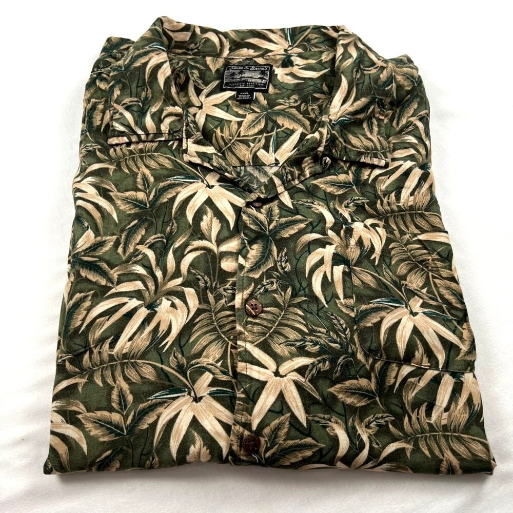 Steve and Barrys Tropical Print Mens Short Sleeve Button Down Shirt XXXL or 3XL - Picture 2 of 9